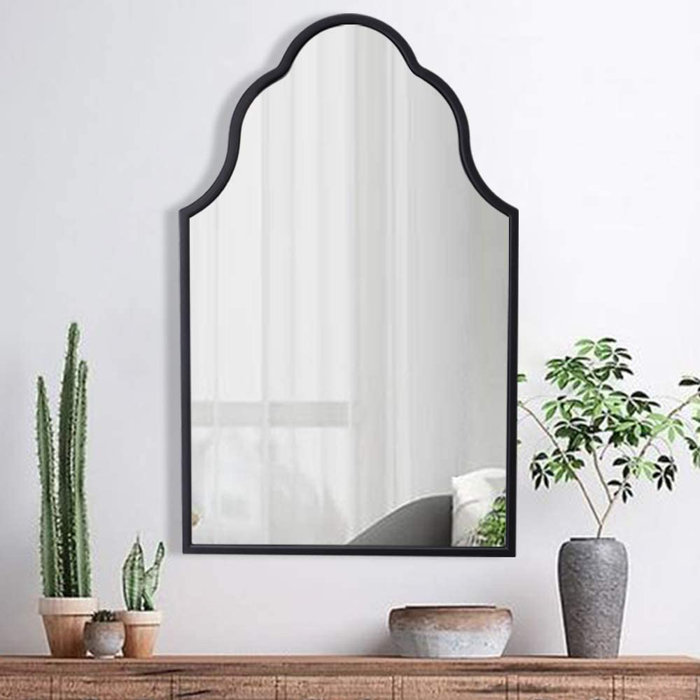 Dakota Fields Arch Wall Mirror For Decor Antique Black
